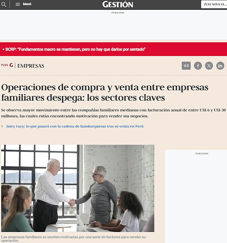 Operaciones de compra y venta entre empresas familiares despega: los sectores claves